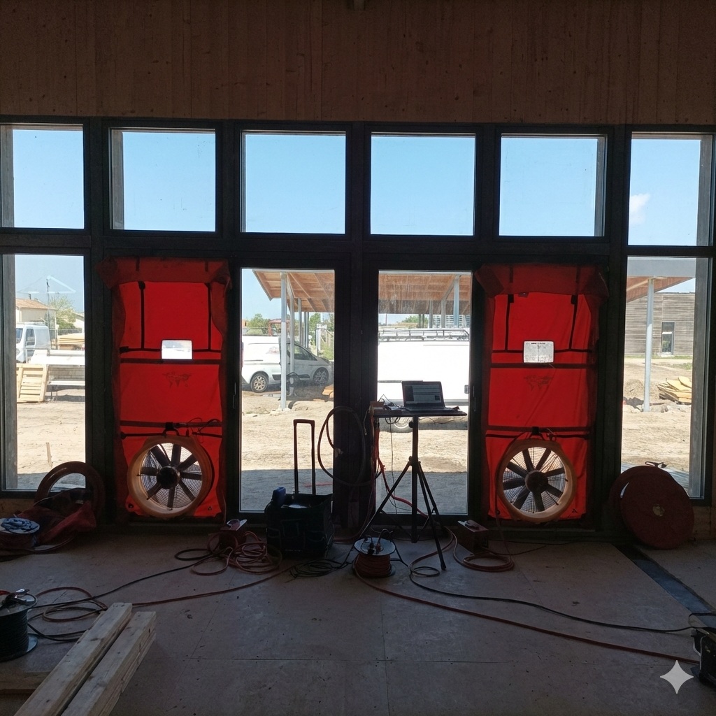 Test porte soufflante - équipement blower door